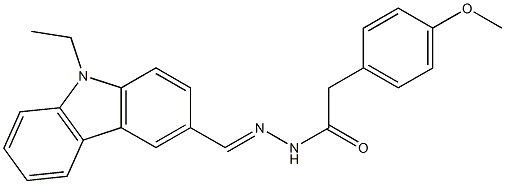 N'-[(E)-(9-ethyl-9H-carbazol-3-yl)methylidene]-2-(4-methoxyphenyl)acetohydrazide 结构式