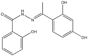 N'-[(E)-1-(2,4-dihydroxyphenyl)ethylidene]-2-hydroxybenzohydrazide 结构式