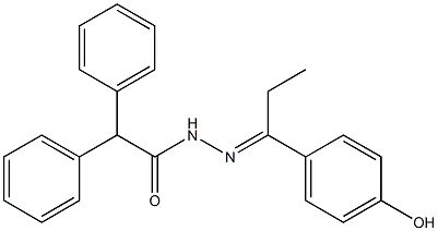 N'-[(E)-1-(4-hydroxyphenyl)propylidene]-2,2-diphenylacetohydrazide Struktur