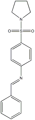 N-[(E)-phenylmethylidene]-N-[4-(1-pyrrolidinylsulfonyl)phenyl]amine Structure