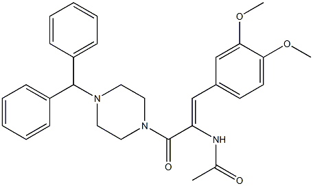 N-[(Z)-1-[(4-benzhydryl-1-piperazinyl)carbonyl]-2-(3,4-dimethoxyphenyl)ethenyl]acetamide