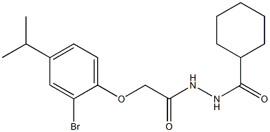 N'-[2-(2-bromo-4-isopropylphenoxy)acetyl]cyclohexanecarbohydrazide 结构式