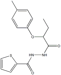 N'-[2-(4-methylphenoxy)butanoyl]-2-thiophenecarbohydrazide Structure