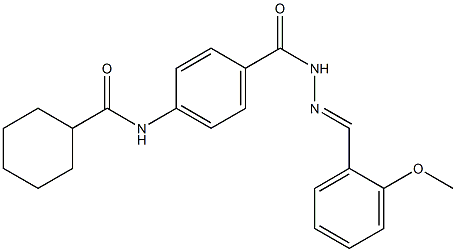 N-[4-({2-[(E)-(2-methoxyphenyl)methylidene]hydrazino}carbonyl)phenyl]cyclohexanecarboxamide,,结构式