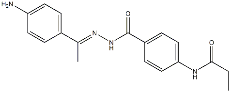 N-[4-({2-[(E)-1-(4-aminophenyl)ethylidene]hydrazino}carbonyl)phenyl]propanamide Struktur