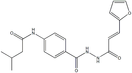 N-[4-({2-[(E)-3-(2-furyl)-2-propenoyl]hydrazino}carbonyl)phenyl]-3-methylbutanamide,,结构式