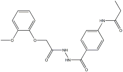 N-[4-({2-[2-(2-methoxyphenoxy)acetyl]hydrazino}carbonyl)phenyl]propanamide Structure