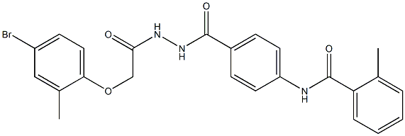 N-[4-({2-[2-(4-bromo-2-methylphenoxy)acetyl]hydrazino}carbonyl)phenyl]-2-methylbenzamide,,结构式