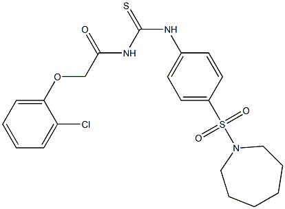 N-[4-(1-azepanylsulfonyl)phenyl]-N'-[2-(2-chlorophenoxy)acetyl]thiourea 结构式