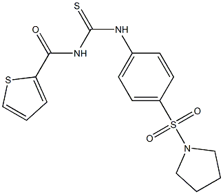 N-[4-(1-pyrrolidinylsulfonyl)phenyl]-N'-(2-thienylcarbonyl)thiourea Structure