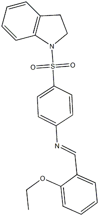 4-(2,3-dihydro-1H-indol-1-ylsulfonyl)-N-[(E)-(2-ethoxyphenyl)methylidene]aniline