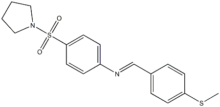 N-{(E)-[4-(methylsulfanyl)phenyl]methylidene}-N-[4-(1-pyrrolidinylsulfonyl)phenyl]amine 结构式