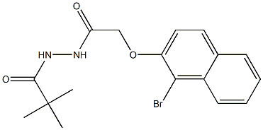 N'-{2-[(1-bromo-2-naphthyl)oxy]acetyl}-2,2-dimethylpropanohydrazide Structure