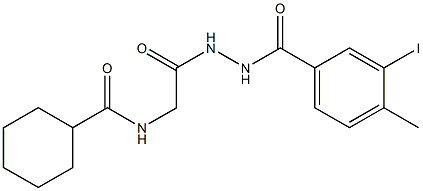 N-{2-[2-(3-iodo-4-methylbenzoyl)hydrazino]-2-oxoethyl}cyclohexanecarboxamide Structure