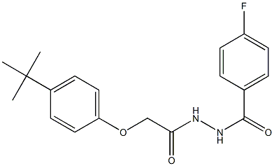 N'-{2-[4-(tert-butyl)phenoxy]acetyl}-4-fluorobenzohydrazide Struktur