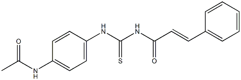 N-{4-[({[(E)-3-phenyl-2-propenoyl]amino}carbothioyl)amino]phenyl}acetamide Struktur