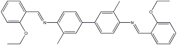 N-[(E)-(2-ethoxyphenyl)methylidene]-N-(4'-{[(E)-(2-ethoxyphenyl)methylidene]amino}-3,3'-dimethyl[1,1'-biphenyl]-4-yl)amine,,结构式