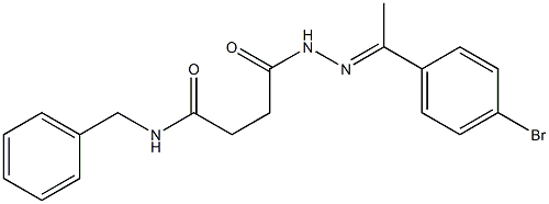 N-benzyl-4-{2-[(E)-1-(4-bromophenyl)ethylidene]hydrazino}-4-oxobutanamide Structure