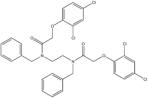 N-benzyl-N-(2-{benzyl[2-(2,4-dichlorophenoxy)acetyl]amino}ethyl)-2-(2,4-dichlorophenoxy)acetamide Struktur