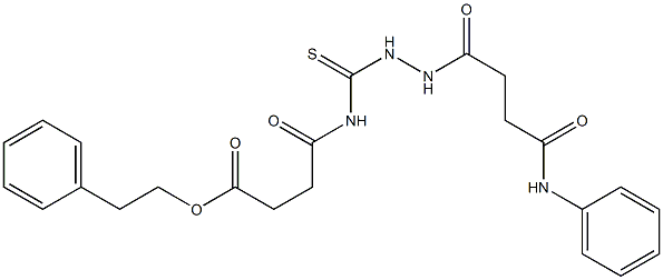 phenethyl 4-({[2-(4-anilino-4-oxobutanoyl)hydrazino]carbothioyl}amino)-4-oxobutanoate,,结构式