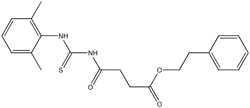 phenethyl 4-{[(2,6-dimethylanilino)carbothioyl]amino}-4-oxobutanoate Struktur