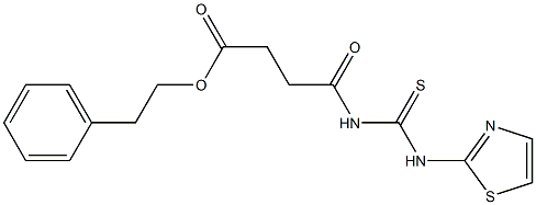 phenethyl 4-oxo-4-{[(1,3-thiazol-2-ylamino)carbothioyl]amino}butanoate,,结构式