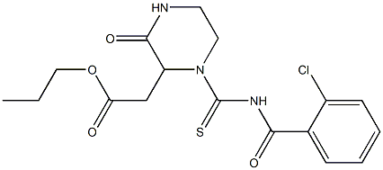 propyl 2-(1-{[(2-chlorobenzoyl)amino]carbothioyl}-3-oxo-2-piperazinyl)acetate