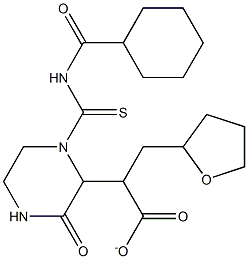 tetrahydro-2-furanylmethyl 2-(1-{[(cyclohexylcarbonyl)amino]carbothioyl}-3-oxo-2-piperazinyl)acetate,,结构式