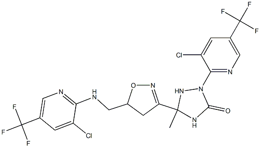  2-[3-chloro-5-(trifluoromethyl)-2-pyridinyl]-5-[5-({[3-chloro-5-(trifluoromethyl)-2-pyridinyl]amino}methyl)-4,5-dihydro-3-isoxazolyl]-5-methyl-1,2,4-triazolan-3-one