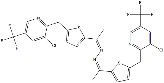 1-(5-{[3-chloro-5-(trifluoromethyl)-2-pyridinyl]methyl}-2-thienyl)-1-ethanone N-[1-(5-{[3-chloro-5-(trifluoromethyl)-2-pyridinyl]methyl}-2-thienyl)ethylidene]hydrazone|