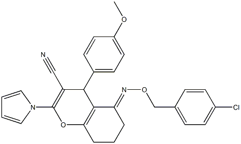 5-{[(4-chlorobenzyl)oxy]imino}-4-(4-methoxyphenyl)-2-(1H-pyrrol-1-yl)-5,6,7,8-tetrahydro-4H-chromene-3-carbonitrile