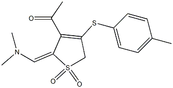 3-acetyl-2-[(E)-(dimethylamino)methylidene]-4-[(4-methylphenyl)sulfanyl]-2,5-dihydro-1H-1lambda~6~-thiophene-1,1-dione