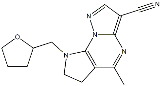 5-methyl-8-(tetrahydro-2-furanylmethyl)-7,8-dihydro-6H-pyrazolo[1,5-a]pyrrolo[3,2-e]pyrimidine-3-carbonitrile Structure