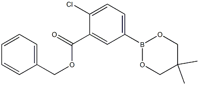 Benzyl 2-chloro-5-(5,5-dimethyl-1,3,2-dioxaborinan-2-yl)benzoate 化学構造式