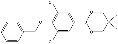 2-(4-Benzyloxy-3,5-dichlorophenyl)-5,5-dimethyl-1,3,2-dioxaborinane,,结构式
