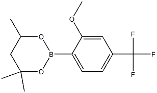 2-(2-Methoxy-4-(trifluoromethyl)phenyl)-4,4,6-trimethyl-1,3,2-dioxaborinane,,结构式