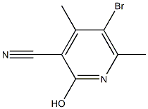 5-溴-2-羟基-4,6-二甲基吡啶-3-甲腈, , 结构式