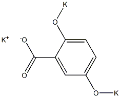 2,5-Bis(potassiooxy)benzoic acid potassium salt Structure