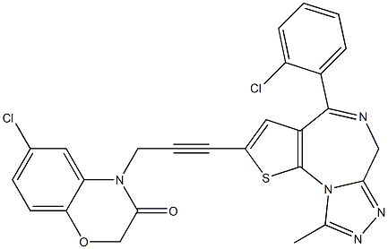 4-(2-Chlorophenyl)-9-methyl-2-[3-[(6-chloro-2,3-dihydro-3-oxo-4H-1,4-benzoxazin)-4-yl]-1-propynyl]-6H-thieno[3,2-f][1,2,4]triazolo[4,3-a][1,4]diazepine