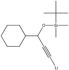 3-(tert-Butyldimethylsilyloxy)-3-cyclohexyl-1-propynyllithium,,结构式