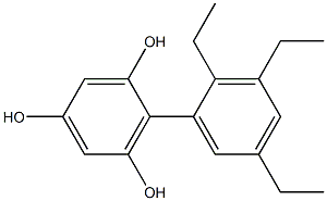 2-(2,3,5-トリエチルフェニル)ベンゼン-1,3,5-トリオール 化学構造式