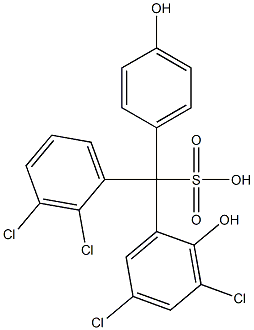 (2,3-Dichlorophenyl)(3,5-dichloro-2-hydroxyphenyl)(4-hydroxyphenyl)methanesulfonic acid Structure
