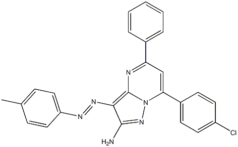 2-Amino-3-(4-methylphenylazo)-5-phenyl-7-(4-chlorophenyl)pyrazolo[1,5-a]pyrimidine Struktur