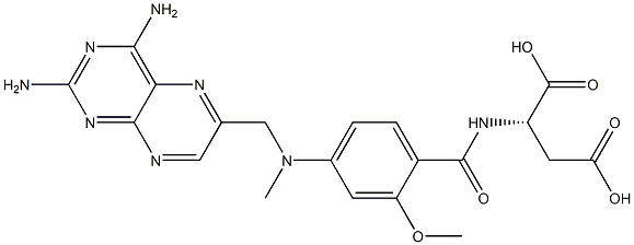 N-[4-[[(2,4-Diamino-6-pteridinyl)methyl]methylamino]-2-methoxybenzoyl]-L-aspartic acid Structure