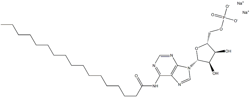 N-Heptadecanoyladenosine-5'-phosphoric acid disodium salt Struktur