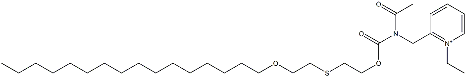 1-エチル-2-[N-アセチル-N-[2-[2-(ヘキサデシルオキシ)エチルチオ]エトキシカルボニル]アミノメチル]ピリジニウム 化学構造式