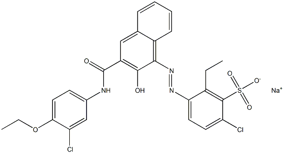 2-Chloro-6-ethyl-5-[[3-[[(3-chloro-4-ethoxyphenyl)amino]carbonyl]-2-hydroxy-1-naphtyl]azo]benzenesulfonic acid sodium salt|