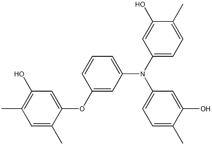 N,N-Bis(3-hydroxy-4-methylphenyl)-3-(5-hydroxy-2,4-dimethylphenoxy)benzenamine 结构式