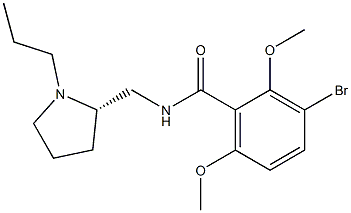 3-Bromo-N-[[(2S)-1-propyl-2-pyrrolidinyl]methyl]-2,6-dimethoxybenzamide,,结构式