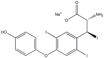 (2S,3S)-2-Amino-3-[4-(4-hydroxyphenoxy)-2,5-diiodophenyl]-3-iodopropanoic acid sodium salt,,结构式